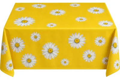 Immagine prodotto di Tovaglia rettangolare gialla 130x170 cm con margherite, tema primaverile, tovaglia da giardino, tovaglia da tavolo