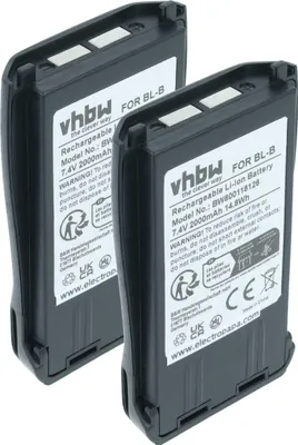 Produktbild von vhbw 2x Akku Ersatz für Baofeng BL-B für Funkgerät, Walkie Talkie (2000 mAh, 7,4 V, Li-Ion)