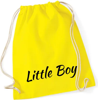 Produktbild von Huuraa Turnbeutel Little Boy Schriftzug 12 Liter Yellow Baumwolle Rucksack Geschenkidee