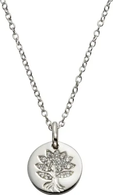 Produktbild von F Anhänger mit Kette 925/- Sterling Silber 42+5cm weiß Zirkonia weiß 358241074