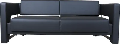Produktbild von Elegante Schwarze Dreisitzer Couch Wohnzimmer Designer Ledersofa
