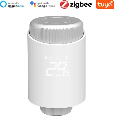 Produktbild von Tuya Zigbee Thermostatische Heizkoerperventile Intelligente drahtlose Mobiltelefon-App-Steuerung Heimheizungsthermostat Temperaturregler Heizkoerperthermostat Kompatibel mit Amazon Alexa Google Home