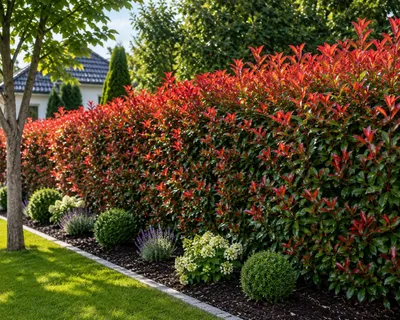 Produktbild von Rote Glanzmispel Red Robin 40–60 cm | Photinia fraseri | Immergrüne Heckenpflanze | Winterhart | Roter Austrieb | Heckenpflanze