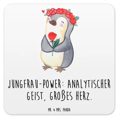 Produktbild von Mr. & Mrs. Panda Untersetzer für Gläser Jungfrau Astrologie 10er Set - Weiß - Geschenk, Tassen, Glas-Untersetzer, Sternzeichen, Geburtstagsgeschenk, Geschenke Frauen