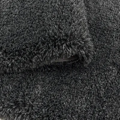 Produktbild von Hochflorteppich Einfarbig Weich Flauschig Waschbar Strapazierfähig | Läufer Grau 80x250 cm Wohnzimmer | SALZACH – Kadima Design