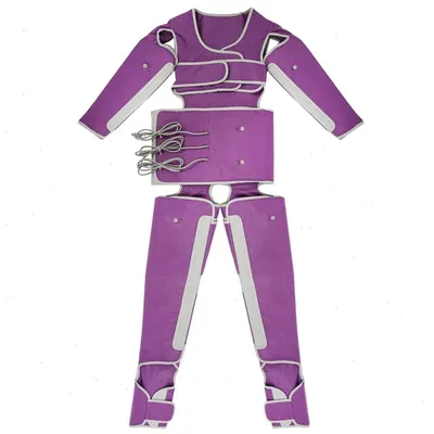 Produktbild von Ganzkörper-Massagegerät - Aufblasbarer Massageanzug - Ferninfrarot-Wärme - Luftkompression - 6 Modi - 7 Intensitäten - 35–80 °C - 185 cm - Violett