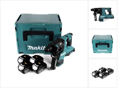 Produktbild von Makita DHR 280 M4J 2 x 18 V 36 V Li-Ion Akku Bohrhammer Brushless 28 mm für SDS-PLUS im Makpac + 4 x 4,0 Ah Akku - ohne Ladegerät