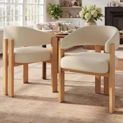 Zdjęcie produktu dla 2 krzesła do jadalni: ergonomiczna konstrukcja, gruba tapicerka, solidne żelazne nogi o wyglądzie drewna, oddychające, łatwe w pielęgnacji, do salonu, jadalni lub sypialni.