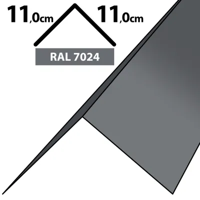 Produktbild von 2m Winkelblech Kantblech Kante Blechwinkel pulverbeschichtetes 0,5mm Zuschnitt 22cm RAL-7024 Grau