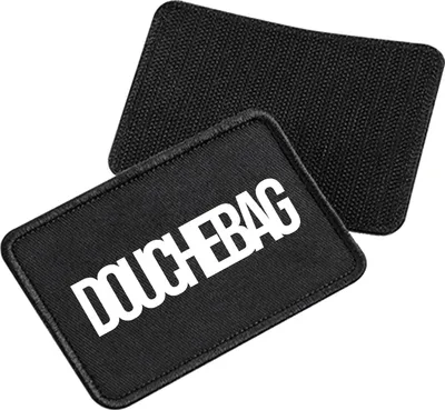 Produktbild von Huuraa Patch Douchebag Schriftzug Black 10 x 6,5cm Baumwolle Klettpatch für Mütze Geschenkidee