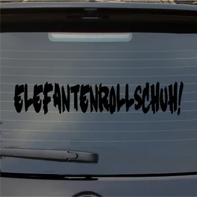 Produktbild von Heckscheibenaufkleber Elefantenrollschuh 40x8 cm Schwarz Matt Auto Aufkleber Sticker