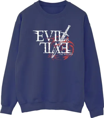 Produktbild von Netflix - "The Witcher Evil Is Evil" Sweatshirt für Herren BI47578 (M) (Marineblau)