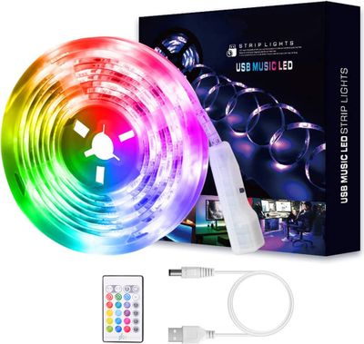 5M USB Musik Sprachsteuerung LED Streifen RGB Led Farbwechsel Lichtband Lichtleiste