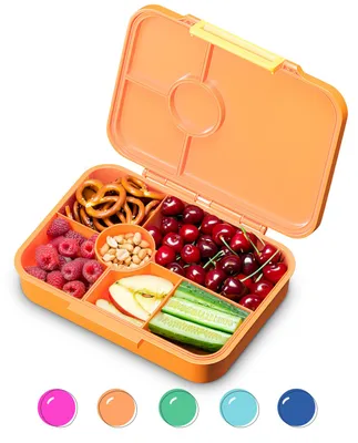 Produktbild von Schmatzfatz Lunchbox, Unterteilte Brotdose Kinder, Lunchbox mit Fächern, Bunte Bento-Box für Schule & Kita, BPA-Freie Schuldose für Mädchen & Jungen, Jausenbox Spülmaschinenfest & Auslaufsicher