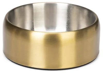 Image de Conçu par Lotte Noar. Gamelle pour chien en acier inoxydable, couleur : or, dimensions : 21,5 cm