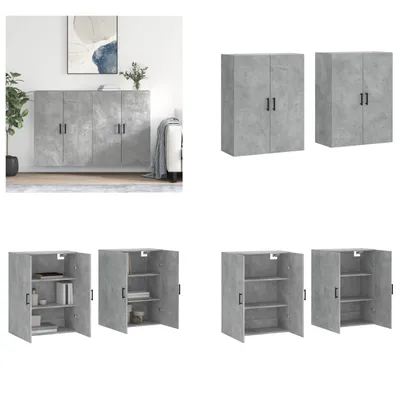 Produktbild von vidaXL Wandschränke 2 Stk. Betongrau 69,5x34x90 cm - Wandschrank - Wandschränke - Schrank - Lagerschrank