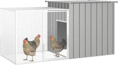 Produktbild von vidaXL Klec pro kuřata šedá 200x91x100 cm Pozinkovaná ocel