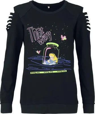 Produktbild von Alice im Wunderland Langarmshirt Damen Alice schwarz L
