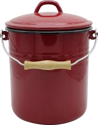 Zdjęcie produktu dla KARL KRÜGER Mülleimer m.D. Emaille 5l rot 112194 4006776123192
