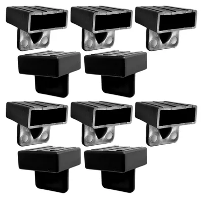 Produktbild von 10 Lattenhalter Einsteckkappen für 1 Latte zur Befestigung von Lattenrosten, 36 x 8 mm, Kunststoff, flexibel, Schwarz