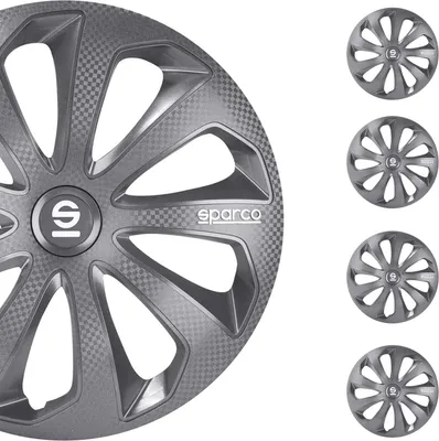 Produktbild von Sparco Radkappen 16 Zoll Sicilia Grau Carbon 4tlg
