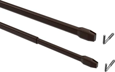 Produktbild von Interdeco Vitragestangen / ausziehbare Scheibenstangen Braun, Typ Geno, 40-60 cm, Pack. 2 Stück