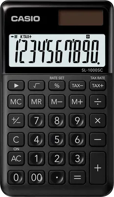 Produktbild von CASIO Taschenrechner SL-1000 SC-BK Solar-/ Batteriebetrieb schwarz