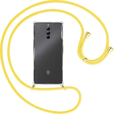 Produktbild von Handykette Backcover-Schutzhülle mit Band (Metall goldfarben) für ZTE nubia Red Magic 8S Pro (6.8'') - gelb