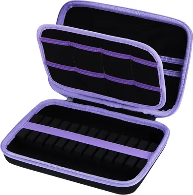Productafbeelding van Dart Tas - Dart Koker - Dart Spullen Opbergen - Ruim Interieur - Voor 12 Darts - Zwart Paars