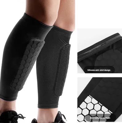 Produktbild von Paar Fußball-Schienbeinschoner-Socken, atmungsaktive Wadenschutz-Ärmel für Erwachsene und Jugendliche, Outdoor-Sportzubehör