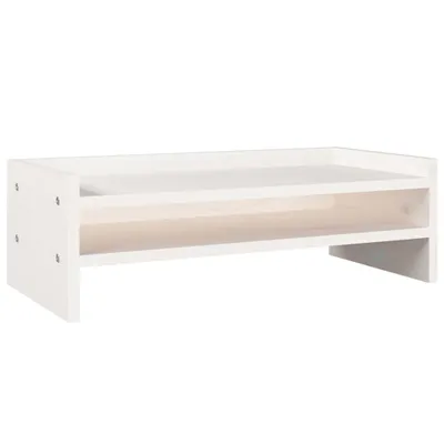 Immagine prodotto di Supporto per Monitor Bianco 50x24x16 cm Legno Massello di Pino