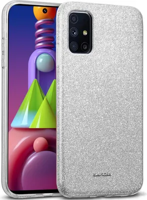 Produktbild von Handy Case für Samsung Galaxy M31s Hülle Glitzer Cover TPU Schutzhülle, Silber