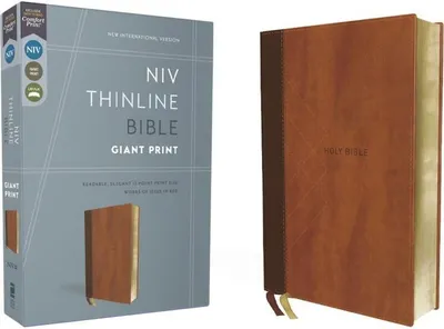 Produktbild von Niv, Thinline Bible, Giant Print, Leathersoft, Brown, Red Letter, Comfort Print