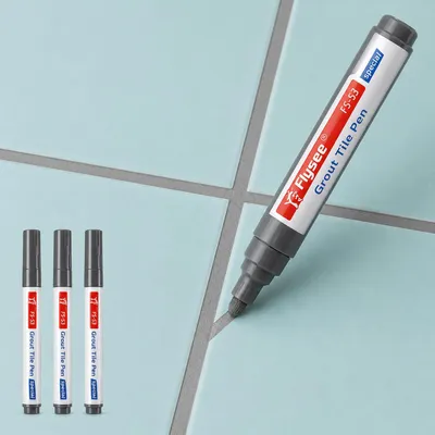 Produktbild von 3-er Set Fugenstift Grau, wasserfester Fugenmarker zum Auffrischen & Reparieren von Fliesenfugen, schnell trocknend, ideal für Bad, Küche & WC, H0126