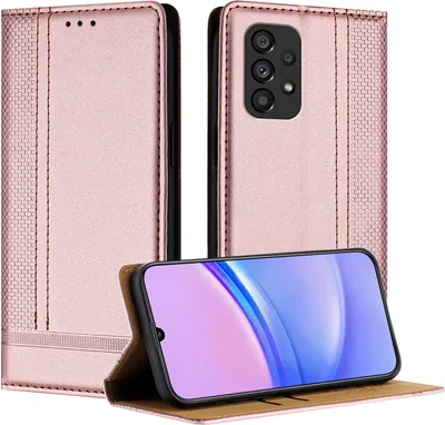 Image de Etui pour Samsung Galaxy A53 5G étui en cuir avec fonction stand Rose