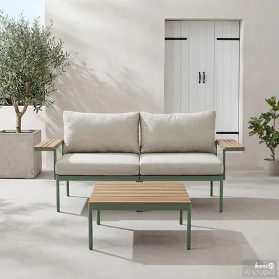 Produktbild von home24 Modulares Loungeset - 3-teilig - Stahl / Olefin