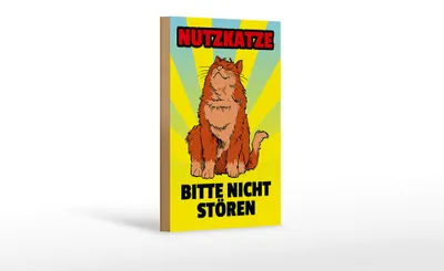 Produktbild von Holzschild Spruch 12x18cm Nutzkatze bitte nicht stören