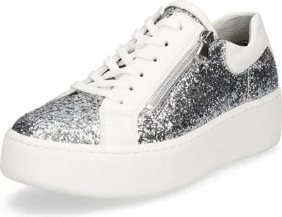 Produktbild von Waldläufer Damen Sneaker Nicky silber weiß Glitzer 4,5