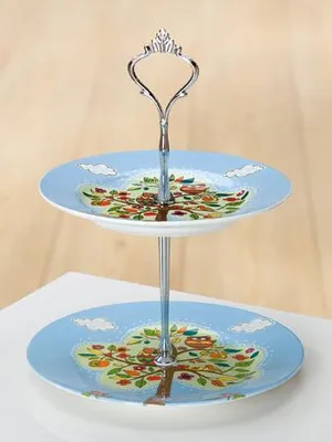 Zdjęcie produktu dla Gilde Porzell 2Er Etagere Eulenbaum 49316