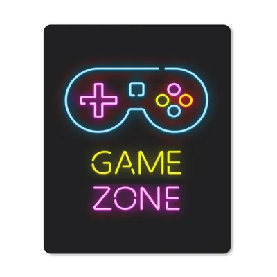 Produktbild von MuchoWow® Gaming Mauspad Mousepad Controller - Spiel - Neon - Schwarz - Zitate - Spielzone 30x40 cm - Mousepads - Maus Mat - Pad - Mausunterlage - Mausmatten - Coole Schulsachen für Teenager