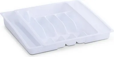 Produktbild von 1x Besteckkasten VARIO ausziehbar weiß Besteck, Besteckset