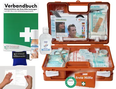 Produktbild von Verbandskoffer (K) Typ CSN - Erste Hilfe nach aktueller DIN 13157 für Betriebe -DSGVO- INKL. Hygiene-Gel, Sprühpflaster & Notfallbeatmungshilfe