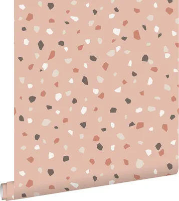 Produktbild von ESTAhome Tapete Terrazzo-Motiv Hellrosa, Weiß und Grau 53 cm x 10.05 m