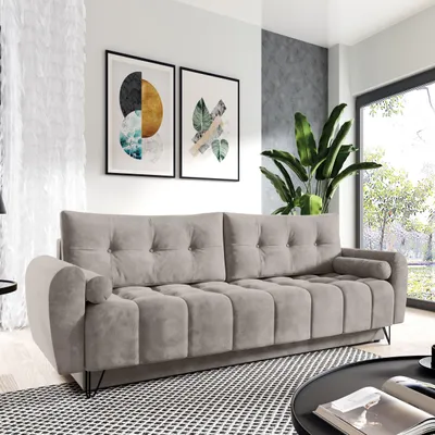 Produktbild von Sofa 3-Sitzer MALAGA mit Schlaffunktion & Bettkasten, Dunkelbeige