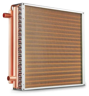 Productafbeelding van Warmtewisselaar van water naar lucht, 20 "x 20" met 3-rij 3/8" koperen poorten, 242 aluminium vinnen warmtewisselaar voor houtovens buiten