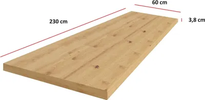 Produktbild von Küchen Arbeitsplatte 230cm 38 mm Küchenzeile Küchenblock Eiche Artisan Eko Stilo
