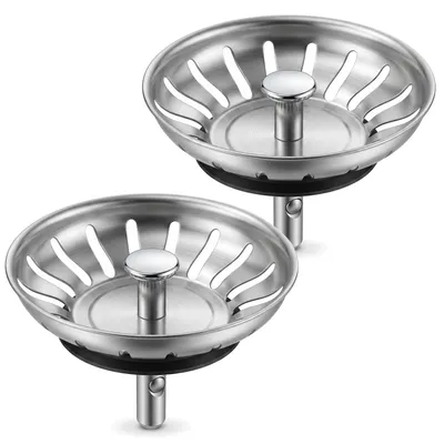 Imagen del producto de Colador de desagüe de acero inoxidable, 79 mm, 2 unidades, con 20 ranuras, para la cocina