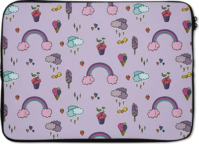 Produktbild von MuchoWow® Laptop Hülle 13 Zoll Muster - Regenbogen - Krone - Mädchen - Kinder - Kinder Laptoptasche - Laptophülle - Sleeve - Rundumschutz