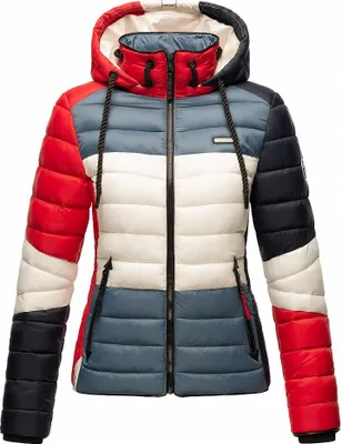 Produktbild von Navahoo Damen Jacke Steppjacke Übergangsjacke gesteppt Kapuze Lulana Multikulti French Tricolore Gr. 36 - S