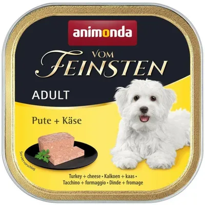 Produktbild von animonda vom Feinsten Hundefutter nass mit Pute + Käse (22 x 150g), getreidefreies Hundefutter ohne Zucker, mit frischen, fleischigen Zutaten